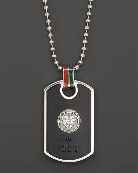 gucci dog tag necklace men|sterling silver dog tag necklace.